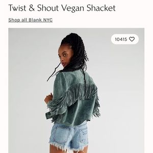 Blank NYC Twist & Shout Vegan Suede Fringe Shacket | Jacket | NWOT